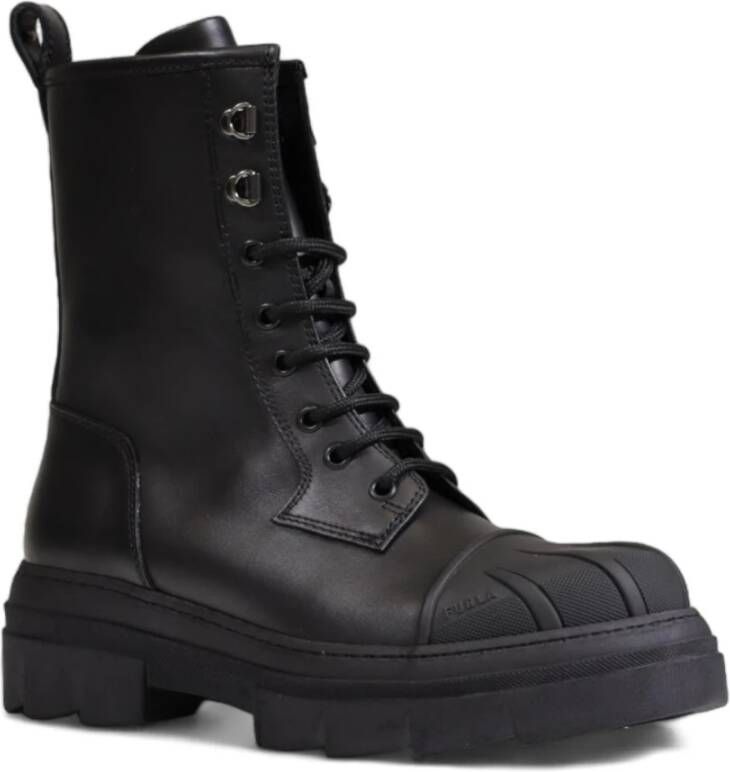 Furla Army Boot Dames Collectie Leer Black Dames