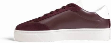 Furla Bordeaux Leren Sneakers Rubber Zool Veters Red Dames