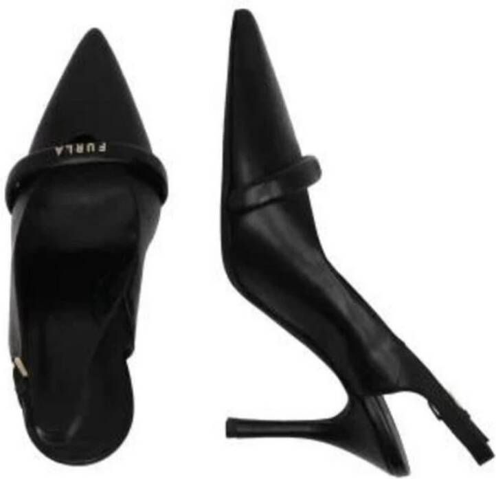 Furla Leren pump met 9 94 cm hak Black Dames