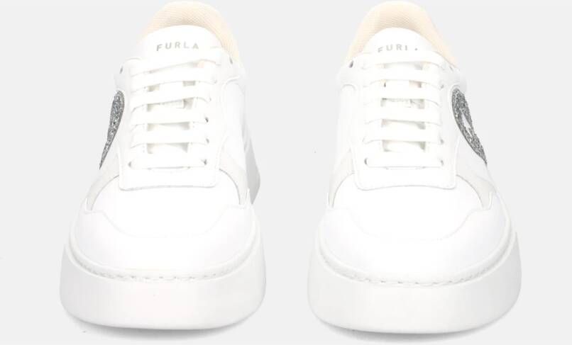 Furla Witte Veterschoenen met Dikke Zool White Dames