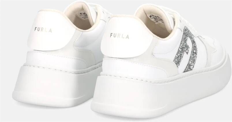 Furla Witte Veterschoenen met Dikke Zool White Dames