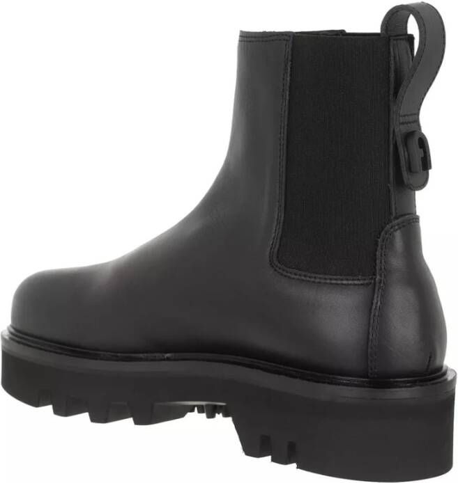 Furla Zwarte Chelsea Boot met leren afwerking Black Dames