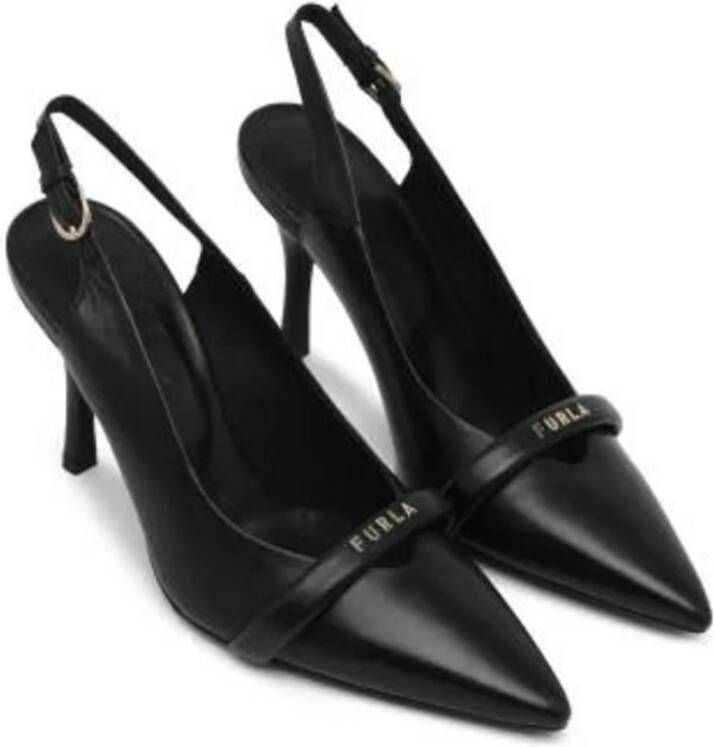 Furla Zwarte Leren Pumps voor Lente Zomer Black Dames