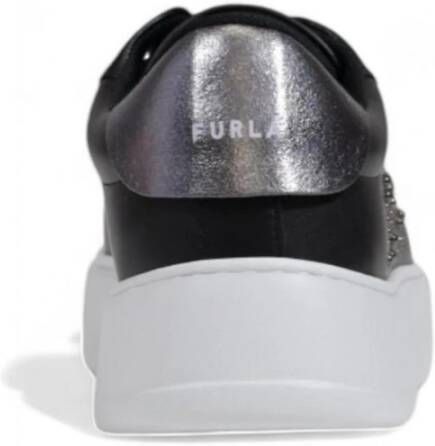 Furla Zwarte Leren Sneaker Dames Collectie Black Dames