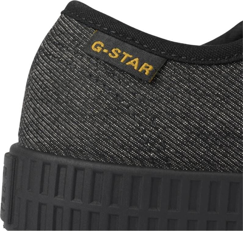 G-Star Denim Lage Sneaker met Dikke Gevulkaniseerde Rubberen Zool Zwart Dames