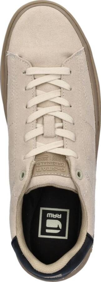 G-Star Lage Cup Sneaker met Suède Detail Beige Heren