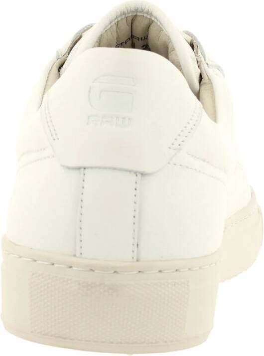 G-Star Lage Leren Sneaker met Logo Details Wit Heren