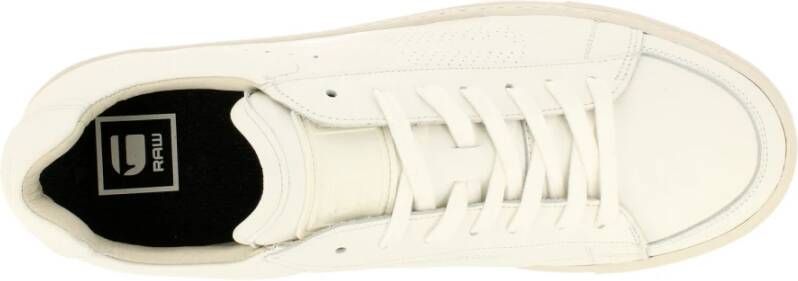 G-Star Lage Leren Sneaker met Logo Details Wit Heren