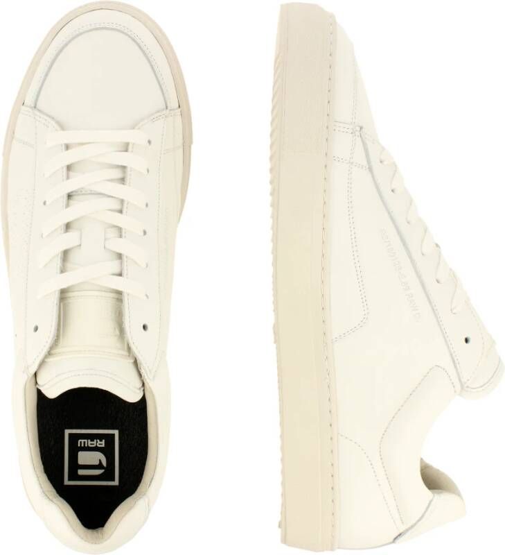 G-Star Lage Leren Sneaker met Logo Details Wit Heren