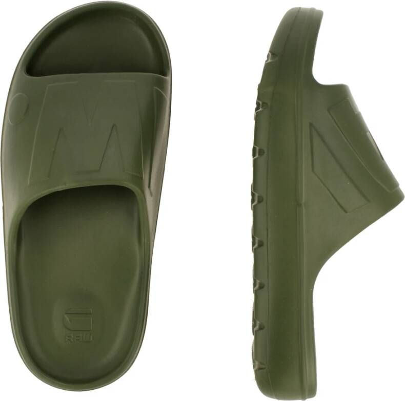 G-Star Lichtgewicht D-Staq Slipper met 3D RAW Design Groen Dames