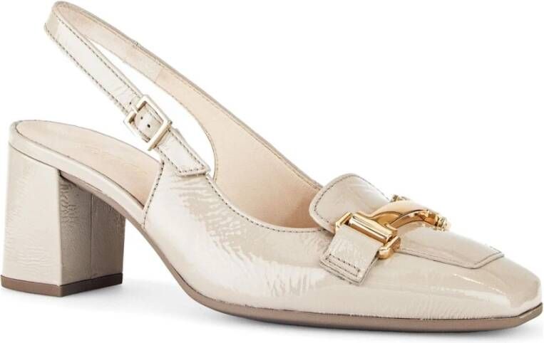 Gabor Beige Elegant Platte Sandalen Beige Dames