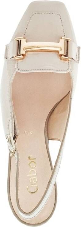 Gabor Beige Elegant Platte Sandalen Beige Dames