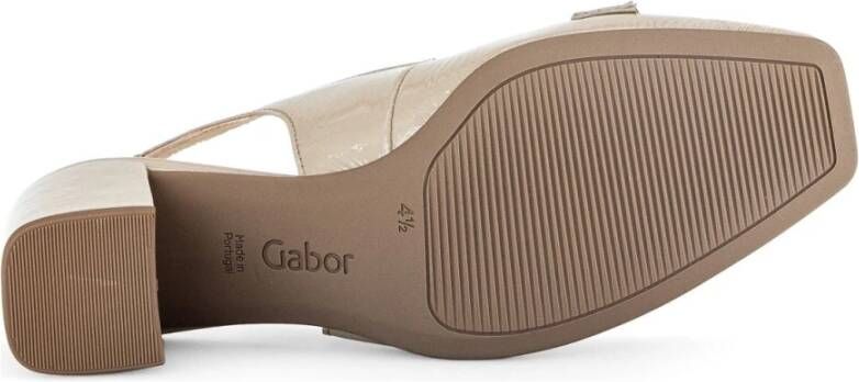 Gabor Beige Elegant Platte Sandalen Beige Dames