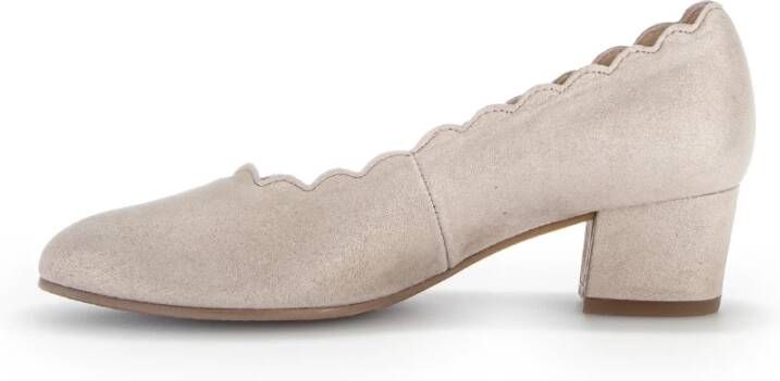 Gabor Beige-gouden metallic leren pumps Beige Dames