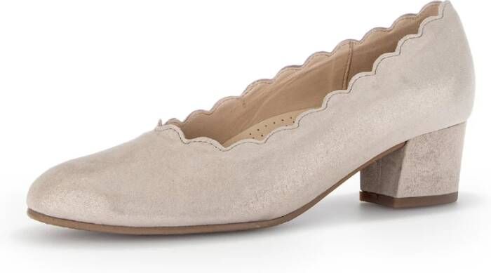 Gabor Beige-gouden metallic leren pumps Beige Dames