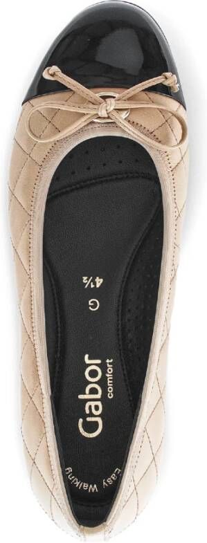 Gabor Beige Leren Ballet Flats Beige Dames