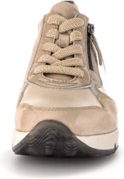 Gabor Beige Leren Basket Sneakers Beige Dames