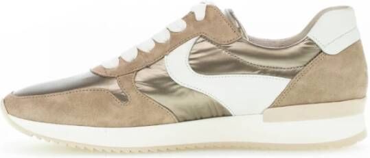 Gabor Beige Leren & Textiel Sneakers Beige Dames