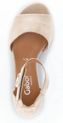 Gabor Beige Leren Sandalen Beige Dames