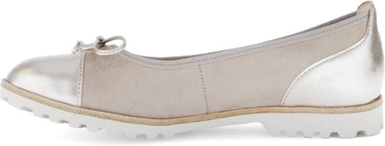 Gabor Beige metallic leren ballerina's van suède Beige Dames