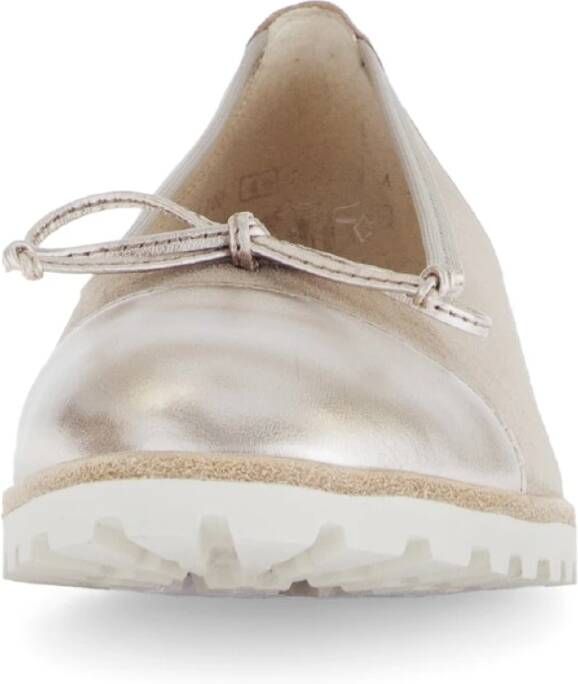 Gabor Beige metallic leren ballerina's van suède Beige Dames