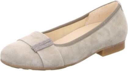 Gabor Beige Nubuck Ballerina's Beige Dames