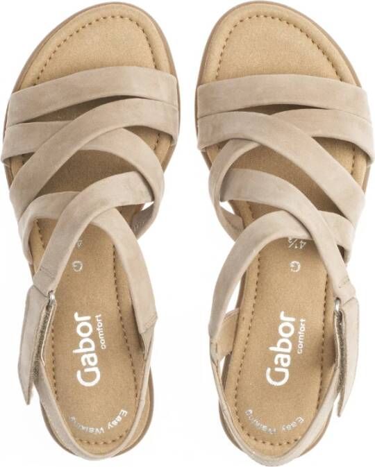 Gabor Beige nubuck leren sandalen Beige Dames