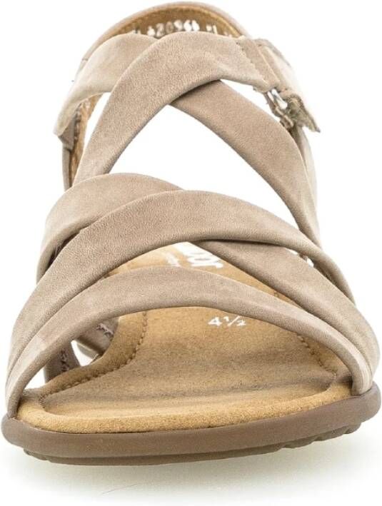 Gabor Beige nubuck leren sandalen Beige Dames