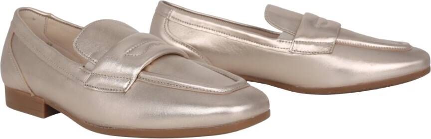 Gabor Beige Patent Dames Mocassins Brown Dames