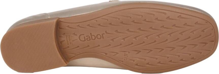 Gabor Beige Patent Dames Mocassins Brown Dames