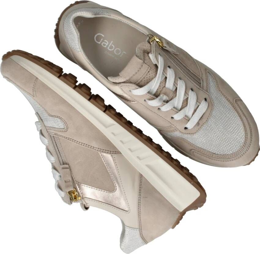 Gabor Beige Sneaker met Speciale Zool Beige Dames