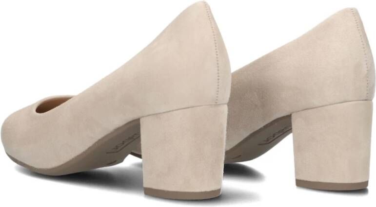 Gabor Beige Suède Blokhak Pumps Beige Dames