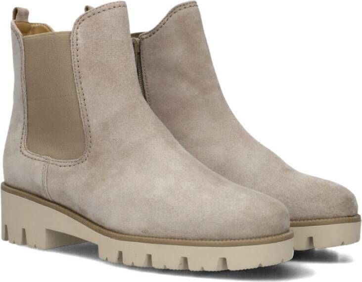 Gabor Beige Suede Chelsea Boots Model 051 Beige Dames