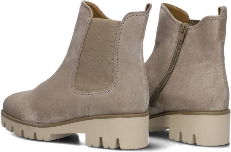 Gabor Beige Suede Chelsea Boots Model 051 Beige Dames