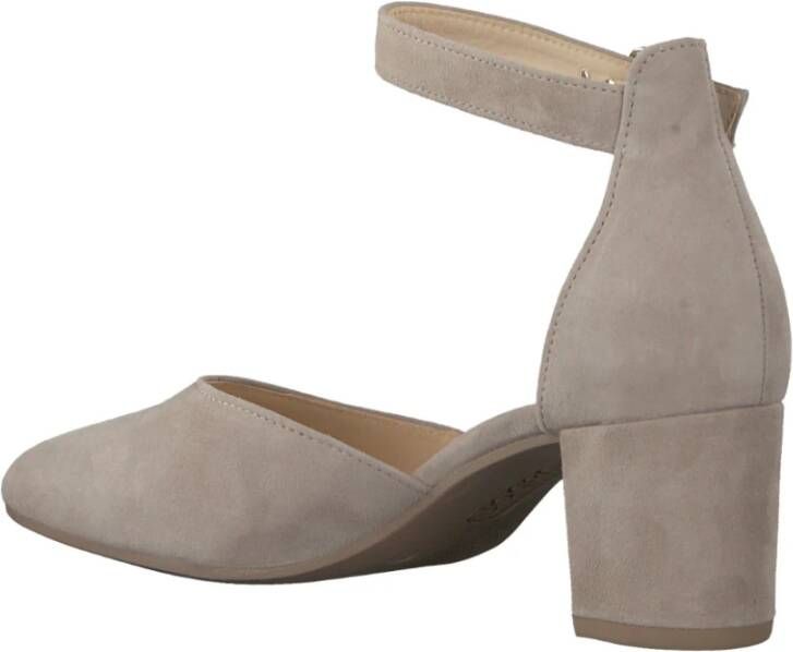 Gabor Beige Suède Pump met Enkelband Beige Dames