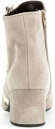 Gabor Beige Velvet Enkellaarzen Best Fitting Beige Dames