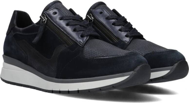 Gabor Blauwe Lage Mode Sneakers Blue Dames