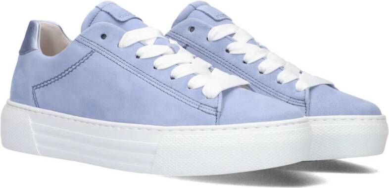 Gabor Blauwe Lage Sneakers met Plateauzool Blue Dames