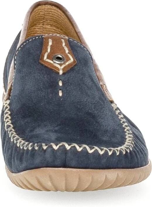 Gabor Blauwe nubuck leren mocassins Blue Dames