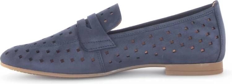 Gabor Blauwe nubuck leren mocassins Blue Dames