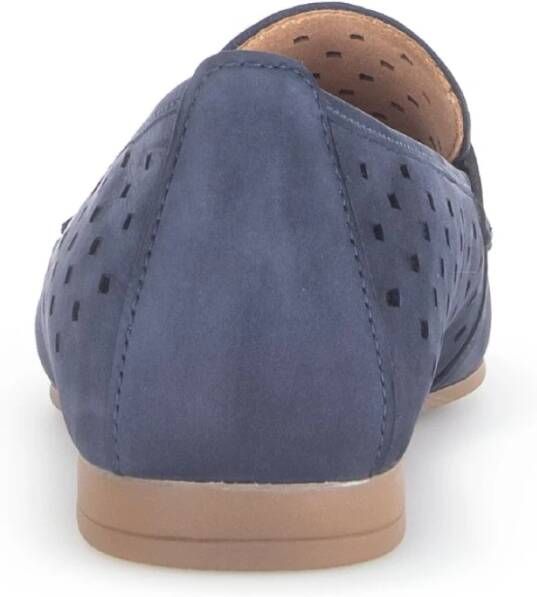 Gabor Blauwe nubuck leren mocassins Blue Dames