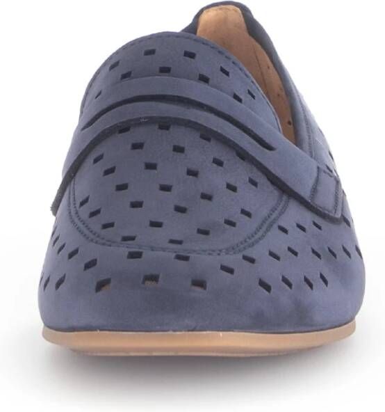 Gabor Blauwe nubuck leren mocassins Blue Dames