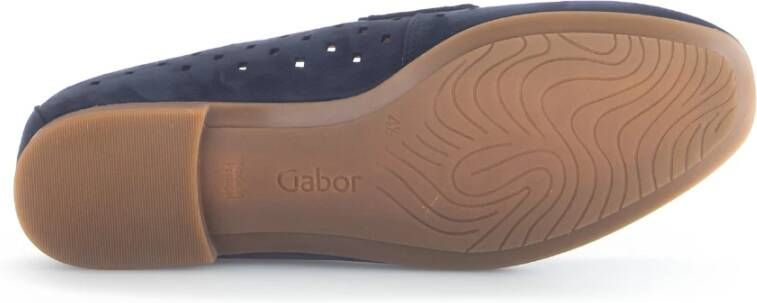 Gabor Blauwe nubuck leren mocassins Blue Dames