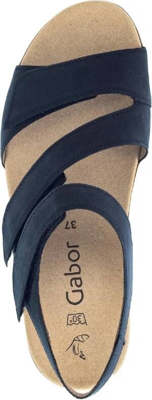 Gabor Blauwe nubuck leren sandalen Blue Dames