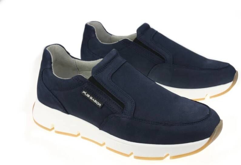 Gabor Blauwe Slip-On Zomersneakers Blue Heren