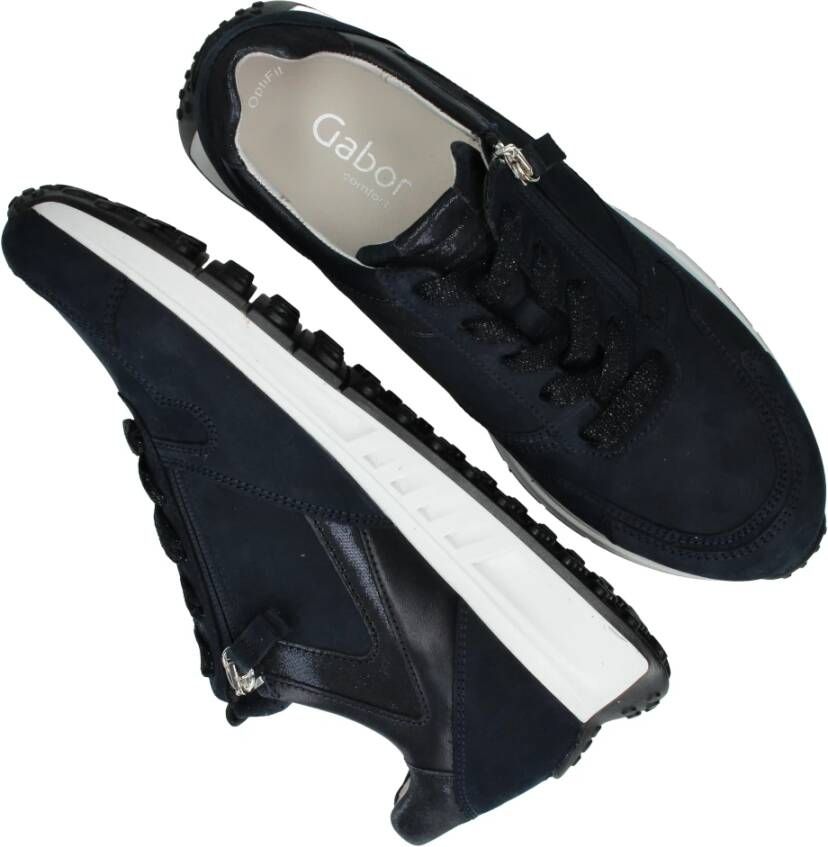 Gabor Blauwe Sneakers met Rits Sluiting Blue Dames