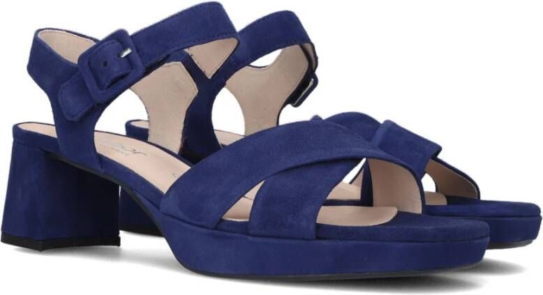 Gabor Blauwe Suede Kruisband Sandalen Blue Dames Schoenen