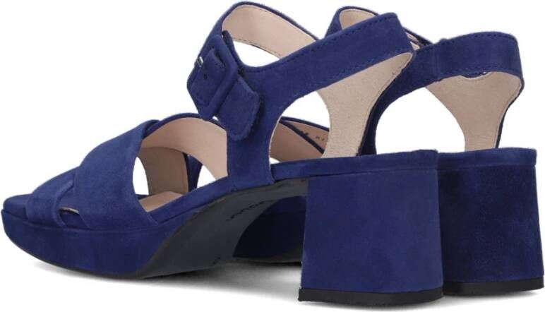 Gabor Blauwe Suède Kruisband Sandalen Blue Dames