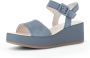 Gabor Blauwe Suède Plateau Sandalen Blue Dames - Thumbnail 2