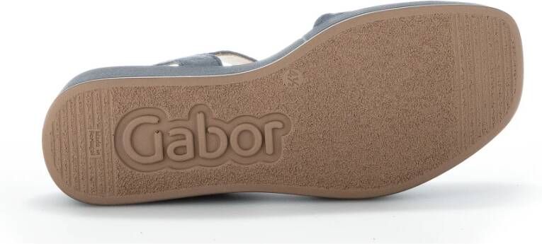 Gabor Blauwe Suède Plateau Sandalen Blue Dames